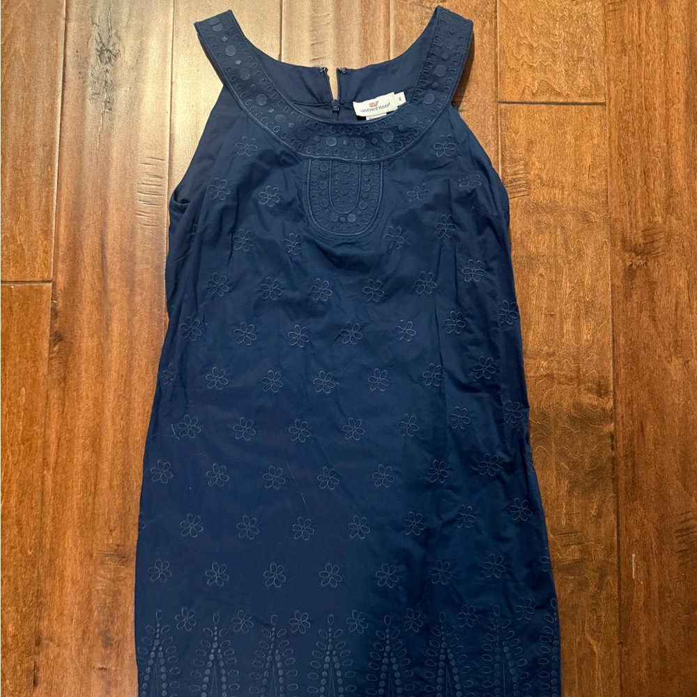 Vineyard Vines Navy Eyelet Dress